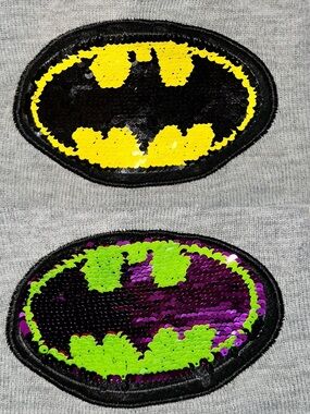 Kids Reversible Sequin Batman Logo Beanie Stocking Cap NWOT One Size OS